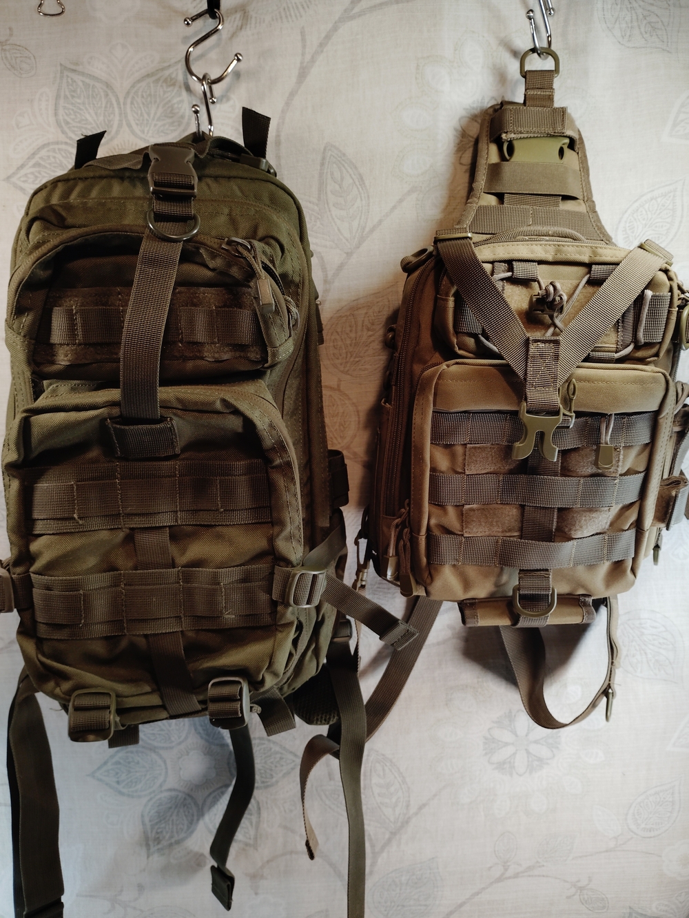 Rugged Tactical 2pc Backpacks in Olive Green & Brown- MOLLE Field Pack